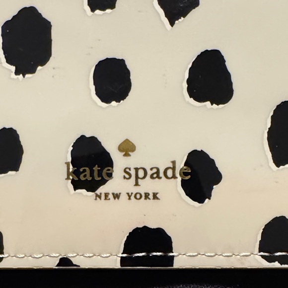 Kate Spade Polka Dot Black and Cream Dalmatian Print Pouch - Picture 2 of 5